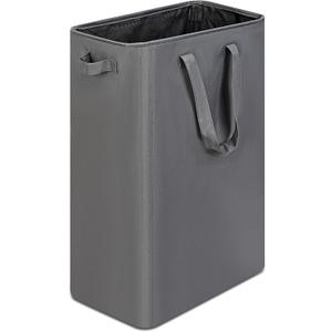 efluky Slim Laundry Basket, Narrow Laundry Hamper with Handles, Collapsible Dirty Clothes Hamper, Tall Laundry Bin for Laundry Room, Dorm and Bedroom, 19.8 Gallon (75L) Grey
