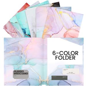 Ddaowanx 6pcs Folders with Pockets, 3 Hole Punched Heavy Duty Binders Folders for 3 Ring Binder,Cute Marble Colors Pocket Folders for Girls Back to School Supplies(6) Ddaowanx 6pcs Folders with Pockets, 3 Hole Punched Heavy Duty Binders Folders for 3 Ring Binder,Cute Marble Colors Pocket Folders for Girls Back to School Supplies(6)