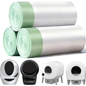 45 Count Waste Drawer Liners Bags Compatible with Litter Box Robot 4/5/3, Thick Self-cleaning Cat Litter Box Liners refill with Drawstring Heavy Duty 10-12 Gallons of Capacity