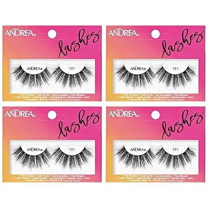 Andrea Strip Lash False Eyelashes Style 105 - Black, Lightweight, Reusable Natural Lashes for Everyday or Glam Looks, Pack Of 2
