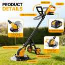 21V 800W Brushless Cordless Weed Wacker, 12-Inch Electric Weed Eater with Wheels, 23.0Ah Batteries & 4 Types Blades for Garden, Lawn & Yard Care
