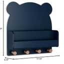 babyGap by Delta Children Brannan Bear Wall Shelf with 4 Hooks, Navy