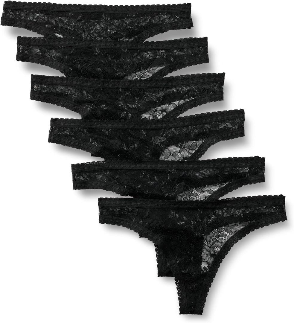 Amazon Essentials Women's Stretch All Over Lace Knickers, Boyshort, Cheeky & Thong Styles (X-Large, Black)