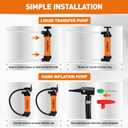 HORUSDY Multi-Use Siphon Transfer Pump Kit Hand Fuel Pumps for Gas Oil Water with Air Hose, Portable Manual Fuel Transfer Pump for Boat, Car, RV, Emergency, Lawn Mower Fluid Drainage