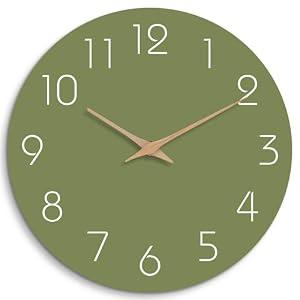 Mosewa Modern Wall Clock Silent Non-Ticking 14" Battery Operated Simple