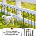 Adavin Small/Medium Animal Barrier Fence,15 Pack 24 in(L)X 15 in(H) Underground Decorative Garden Fencing, Dog Rabbits fences Black Metal Fence Panel Ground Stakes for Outdoor Patio.Total length 30 Ft