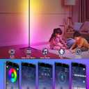 Tyute Floor Lamp, RGB LED Corner Lamp with Music Sync, Smart App and Remote Control Color Changing Ambience Light, 16 Million Colors Standing Lamp for Bedroom Living Room Gaming Room (2pcs)