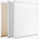 MYshade 1.5-Inch Cellular Cordless Light Filtering Shades, Honeycomb Window Blinds for Soft Daylight & Privacy, Thermal Insulation, Child Safe, Inside or Outside Mount (28" W x 64" H, White)