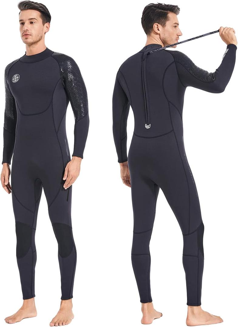 Men Wetsuit Women Neoprene Wet Suit - BEEK 3mm Thermal Scuba Gear Back Zip Ultra Stretch Swimsuit Long Sleeve Full Body Warm Diving Suits for Surfing Snorkeling Swimming Outdoor Water Sports Diver, S