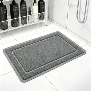Hargiis Non-Slip Bathtub Mat, Anti Slip Shower Mat, Fast Drying Bathtub Mats, Upgraded Foot Scrubber Mat, Anti Slip Mat for Tub, Floor, Bathroom, Kitchen, Hotel (Grey 24"×16")