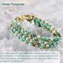Farfume Beaded Bracelets for Women, Chakra Crystal 4mm Beads Gemstone Natural Stone Bead Spiritual Womens Jewelry Valentine's Day Gifts (Green Turquoise-Communication)