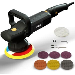 6" Dual Action Buffer Polisher,1200w polisher,6 Variable Speed Car Buffer Polisher with Detachable Handle,Pulidora De Autos For Car, Boat Sanding, Polishing, And Waxing