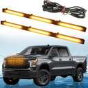 LED Front Grille Lights Fits for 2022-2025 Silverado 1500 WT Custom Trail Boss Custom Grill Lights Front Bumper Light for Silverado 1500 Accessories 84692656 (Amber)
