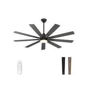 warmiplanet Ceiling Fans with Lights and Remote Control, 62-Inch, Reversible Silent DC Motor, 6 Speeds, 3 Color Dimmable LED Light, Timer, Nickel, 8-Blades