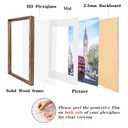 wyooxoo 16x20 Picture Frame, Rustic Brown Solid Wood Photo Frames -Display 11x14 Photos with Mat or 16x20 Without - Horizontal and Vertical for Wall