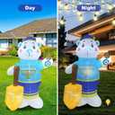 8 FT Polar Bear Hanukkah Inflatable Decoration with LED Lights for Holiday Celebration Decorations on Yard, Lawn and Patio