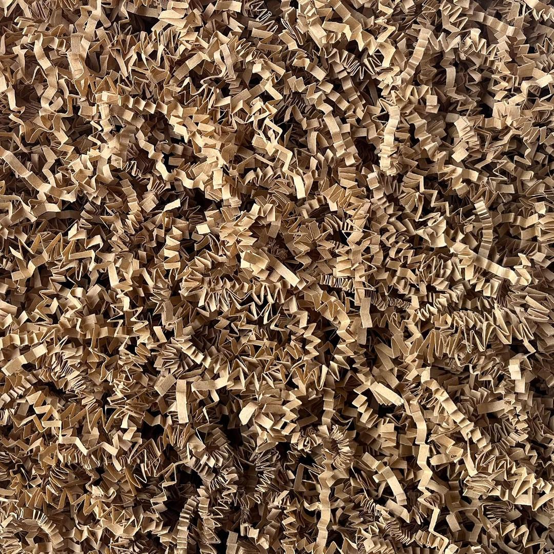 2 LB Brown Crinkle Cut Paper Shred Filler for Gift Baskets Party Favors Stuffing Easter Egg Grass