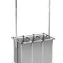 Simple Houseware 3 Bags Laundry Sorter with Extensible Clothes Hanging Rod