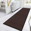 GOYLSER Non Slip Carpet Runners for Hallway, Absorbent Laundry Room Rug Runner Non Slip Washable,10ft Natural Jute Long Kitchen Mat Runner, Deep Brown