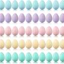 Beeveer 50 Pcs Plastic Easter Eggs Bulk for Easter Hunt 1.6 x 2.4 Inch Colorful Hanging Plastic Eggs for Basket Fillers Party Favor DIY Crafts Decoration (Pastel)