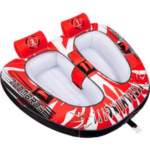 ZOOMBROS Towable Tube for Boating 2-Person, Secure Cockpit Seating for Kids & Family Safety, Heavy-Duty Water Sport Towables Large Capacity with Quick Connector, Less Drag