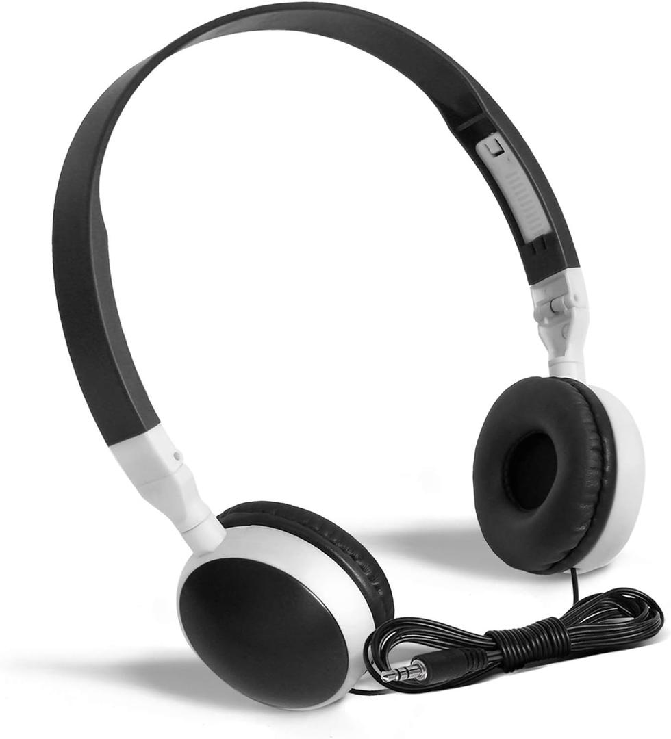 Keewonda Wholesale Bulk Headphones Classroom Earbuds (KW-X25) 25 Pack Kids Headphones in Bulk Foldable Headsets for School,Computer Lab, Library,Hospital, Museums, Testing Centers, Hotels (Black)