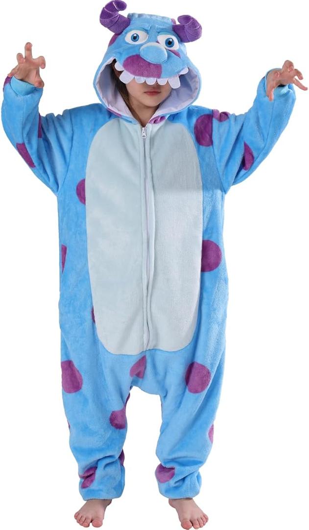 SWEETXIN Kids Unisex Onesie Pajamas Plush One Piece Halloween Costume Cosplay Sleepwear for Girls Boys 3T