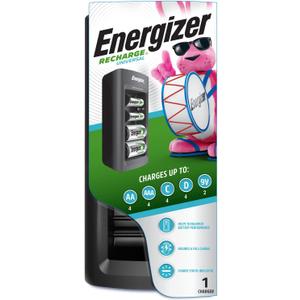 Energizer Recharge Universal Charger for NiMH Rechargeable AA, AAA, C, D, and 9V Batteries