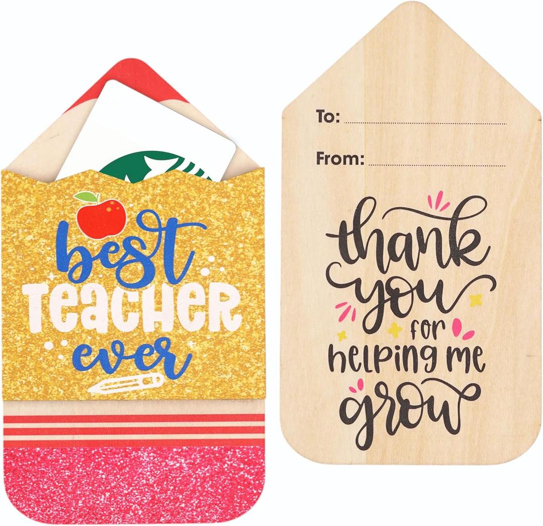 Wooden Cute Pencil Gift Card Holder 3.36x6 inches, Graduation Cash Holder for Class of 2026, Teacher Appreciation Gifts, Creative Money Gift Idea for Students, Teacher Gift, Teacher Appreciation Gifts