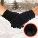 Winter Gloves Mens Women Screen Touching Thermal Gloves Plush Fleece Warm Glove for Running Driving Hiking Cold Weather (Black)