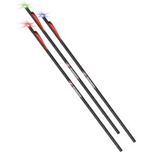 Barnett Headhunter Strobe Lighted Crossbow Arrows, 3-Pack of Polycarbonate Half-Moon Nocks, with Multi-Colored Strobe Lights, 20", Black