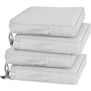 Outdoor Chair Cushions for Patio Furniture, Patio Chair Cushions, Waterproof Replacement Patio Furniture Cushions with Adjustable Ties, Portable Handle, 19x19x3 Inch Set of 4 Beige