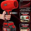 CordlessLeafBlowerElectric Leaf Blower for Lawn Care 560 CFMHandheld Blower Portable with Battery and Charger with 21V4.0Ah2 Batteries, Lightweight Blower for Patio Cleaning dust Red