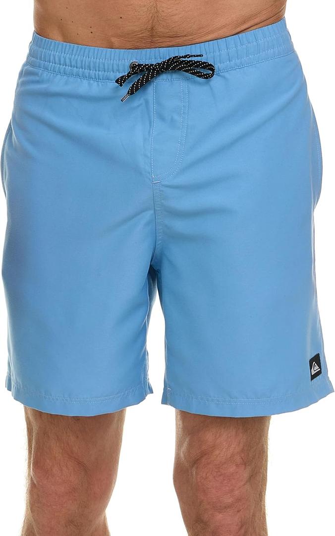Quiksilver Swim Trunks for Men Big and Tall, Quick Dry Swim Board Shorts 10" (1X, Paradise Blue)