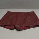 Women's Faux Leather Shorts High Waist Stretch Skinny Mini Shorts Sexy Hot Pants (Wine Red) XL