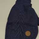 cyeollo Warm Small Dog Sweater, Knit Cold Weather Doggy Sweaters for Small Dogs Boy Pullover Winter Dog Clothes with Turtleneck for Indoor & Outdoor Wear, Navy, Size: M