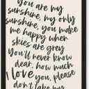 You Are My Sunshine Lyrics Canvas Print Art Print Rustic Wall Art Cute Poster Painting Trendy Home Decor Wall Decoration for Living Room Bedroom Apartment (Black Framed,8L x 12W)