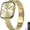 MioHHR Slim Metal Bands Compatible with Apple Watch Band 49mm 46mm 45mm 44mm 42mm (Series 3/2/1), Thin Stainless Steel Chain Strap Bands for Women iWatch Series 10 9 8 7 6 5 4 SE 3 2 1, Gold