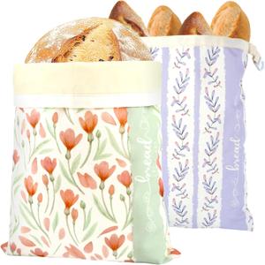 Beeswax Sourdough Bread Bags for Homemade Bread, 2 Packs XL Reusable Organic Beeswax Linen Cotton Sourdough Bag, Keep Loaves Fresh Longer, Homesteading Essentials