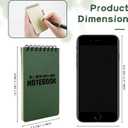 10 Pack Waterproof Notebook, All-Weather Pocket Sized Tactical Notepad, Top Spiral Memo Grid Paper Notepad for Outdoor Activities Recording(Army Green, 3"x5")