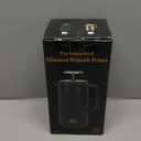 PortableAnd 34oz Double Vacuum Insulation Large Silicone French Press Coffee Maker with Silicone Ring, Stainless Steel, Perfect for Camping, Travel, and At-Home Use (Matte Black)