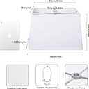 White Lamp Shades, Large Square Lampshades, Top7 x 12.5'' xBottom 9 x 15'' xHigh 9.8 '', Includes 1 Lamp Harp Holder, 2 Adapters, Suitable for Table Lamps and Floor Lamps, Easy Assembly