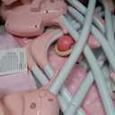 Portable Baby Swing, Pink Electric Infant Swing with 5 Speed Levels, 6 Songs & Timer  Battery-Powered Only (No Batteries Included) Pink and White