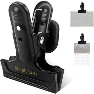 2 Pcs Heavy Duty Magnetic Clips with 1.5 Inch Mouth Opening - Securely Grip Flags, Backdrop Blueprints, Calendars,Tools - Ideal for Artists, Photography Shooting Studios, Worksite, Offices, Tool Carts
