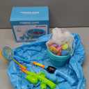 NIPLOOOW Pool Fishing Toys Games, Water Table Bathtub Toy with Inflatable Pool Pole Rod Net Plastic Floating Fish, Birthday Gifts for Kids Age 3 4 5 6 Year Old,Kids Outdoor Toys