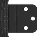 Amerock BPR3417FB | Cabinet Hinge | 3/8 in (10 mm) Inset Non-Self Closing Face Mount | Matte Black | Kitchen Cabinet Door Hinge | 1 Pair/2 Pack | Functional Hardware