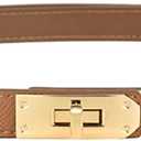 FENLDY Adjustable Thin Belts For Womens Skinny Belts For Dresses Womens Solid Color Alloy Turn Lock Belts For Jeans ( Caramel Color With Gold Buckle)