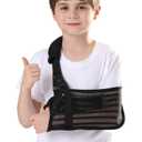 Kids Arm Sling for Shoulder Injury with Removable Shoulder Strap, Breathable Mesh Shoulder Immobilizer for Boys and Girls (Large)