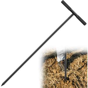 Metal Soil Probe Rod - Septic Tank Locator Tool with T Handle,32-48 Inch Adjustable Ground Probe Rod Steel for Tile Probing,Soil Compaction, Pipe and Gopher Runs Locating