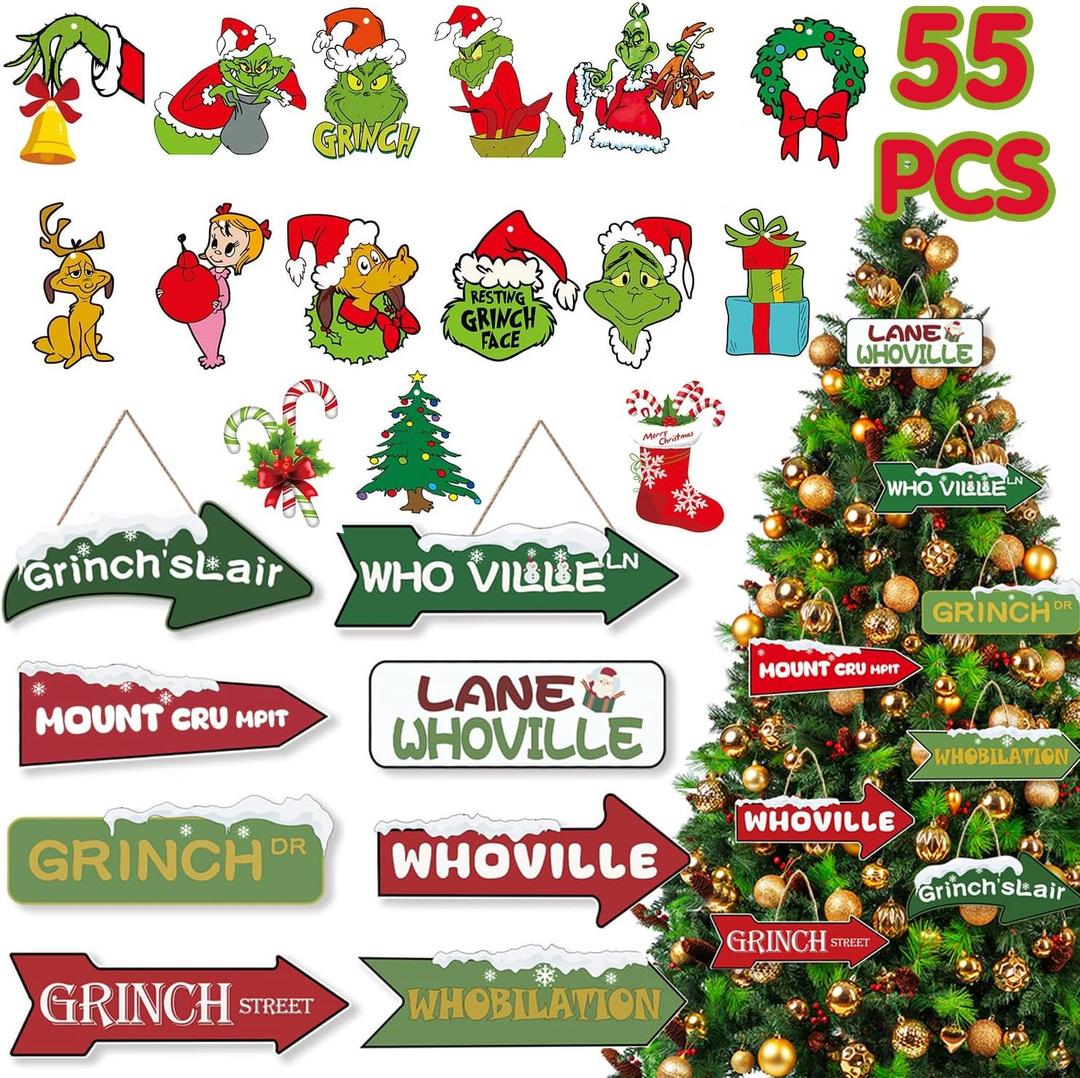 Christmas Tree Decorations 55PCS Exquisite Christmas Tree Decorative Hanging Ornaments Holiday Xmas Ornaments Christmas Decorations Indoors Home Decor